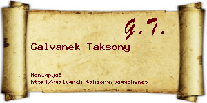 Galvanek Taksony névjegykártya